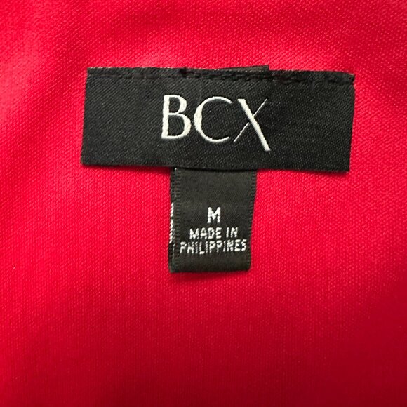 BCX | Women’s Short Fit & Flare Little Red Dress w cinched waist | Red | Size: M - Picture 5 of 11